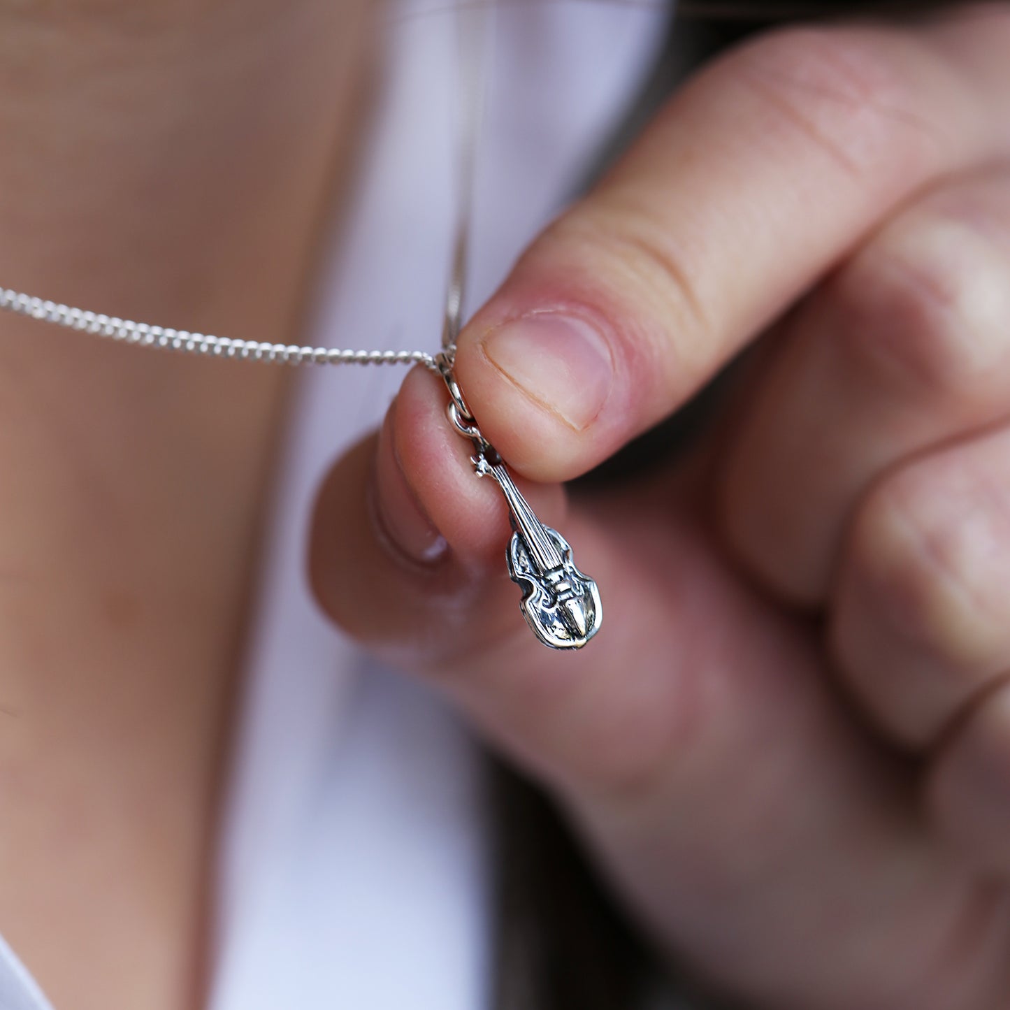 Sheila Fleet: John Rae's Fiddle petite pendant in sterling silver