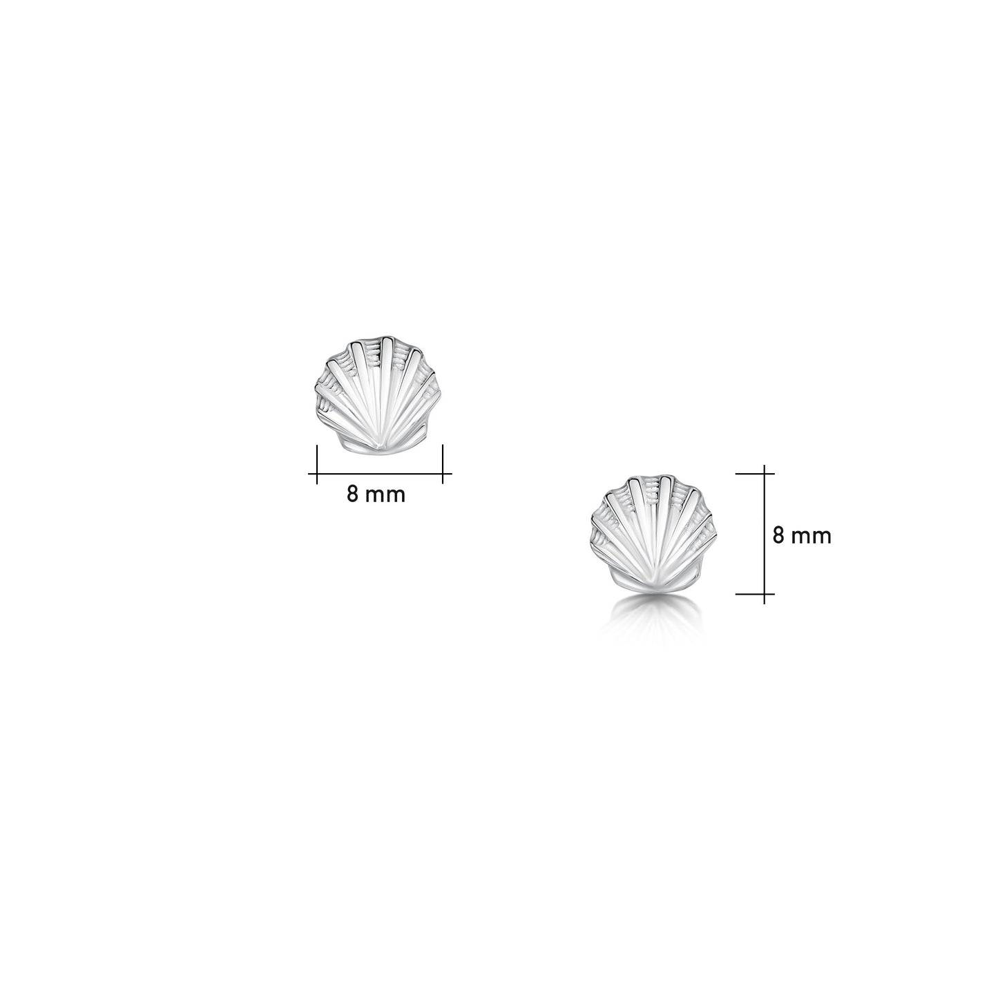 Sheila Fleet: Scallop Plain Silver Petite Stud Earrings