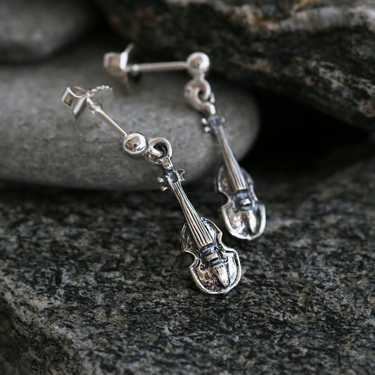 Sheila Fleet: John Rae's Fiddle petite drop earings in sterling silver