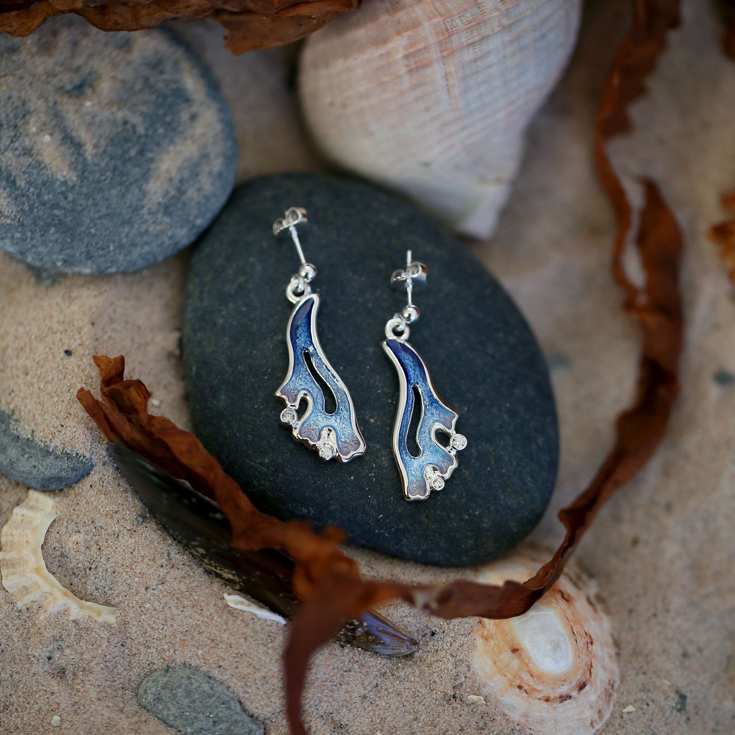 Sheila Fleet: Sea Moss Cubic Zirconia Drop Earrings