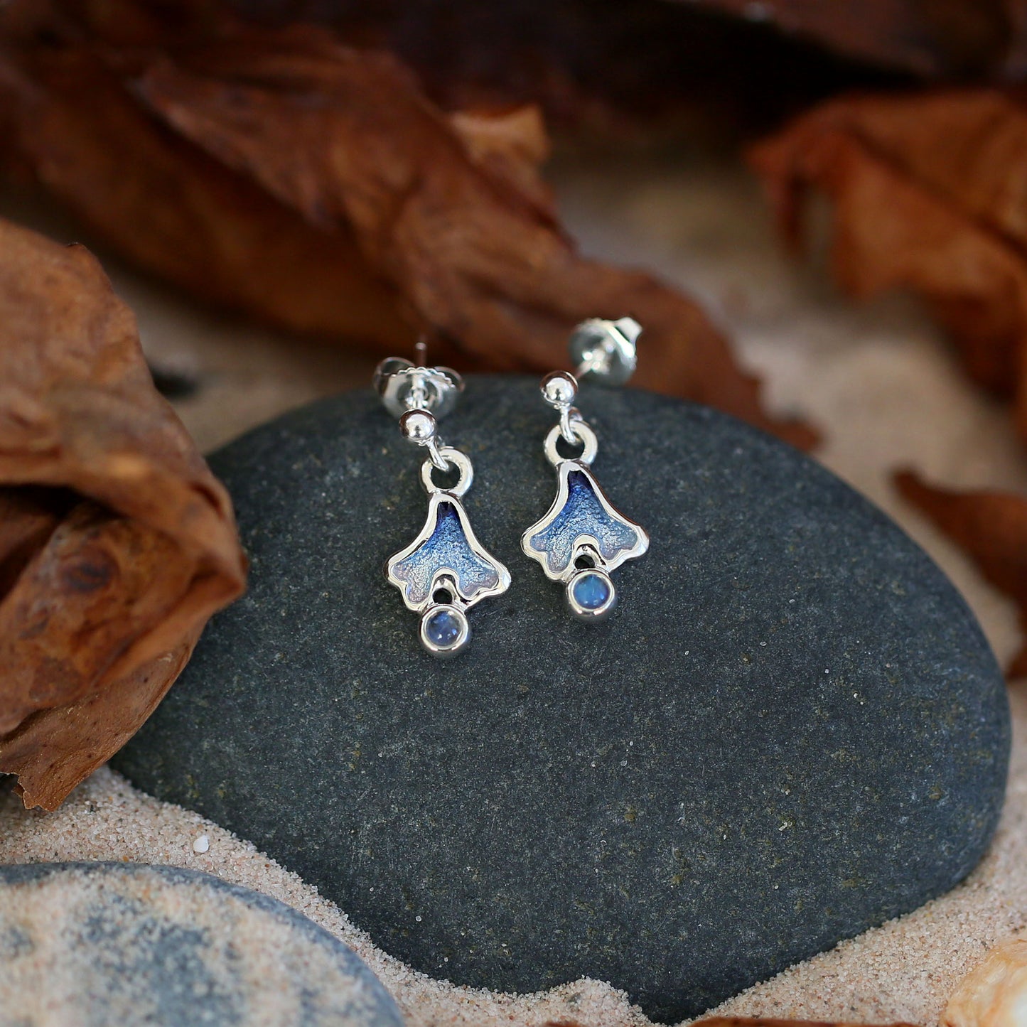 Sheila Fleet: Sea Moss Moonstone Small Drop Earrings