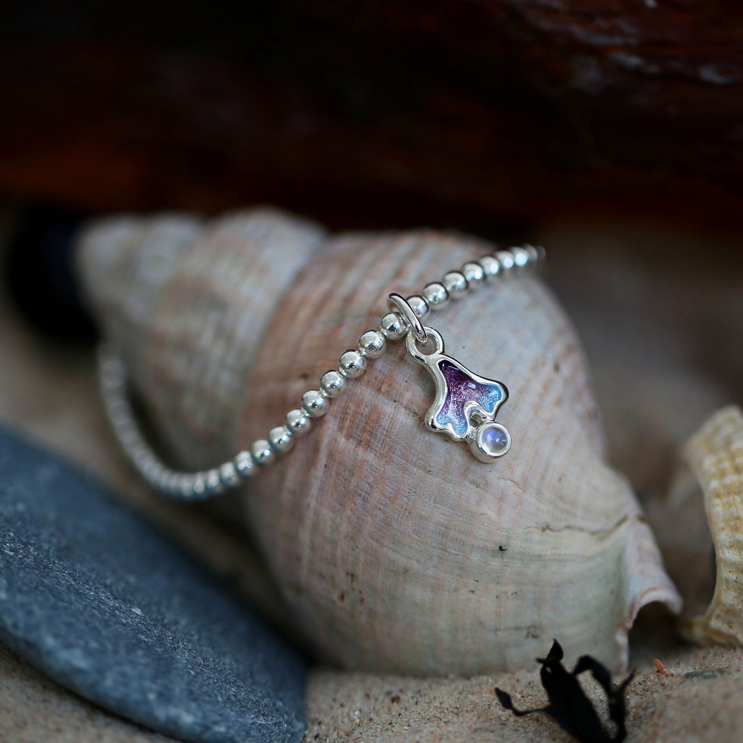 Sheila Fleet: Sea Moss Moonstone Stretch Bracelet