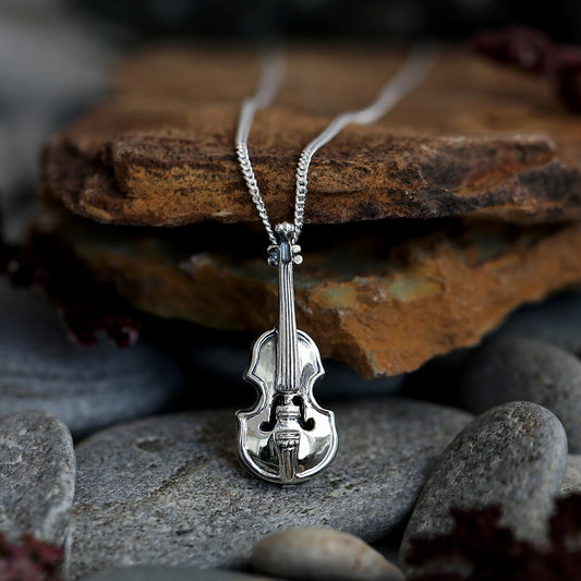 Sheila Fleet: John Rae's Fiddle large pendant in sterling silver